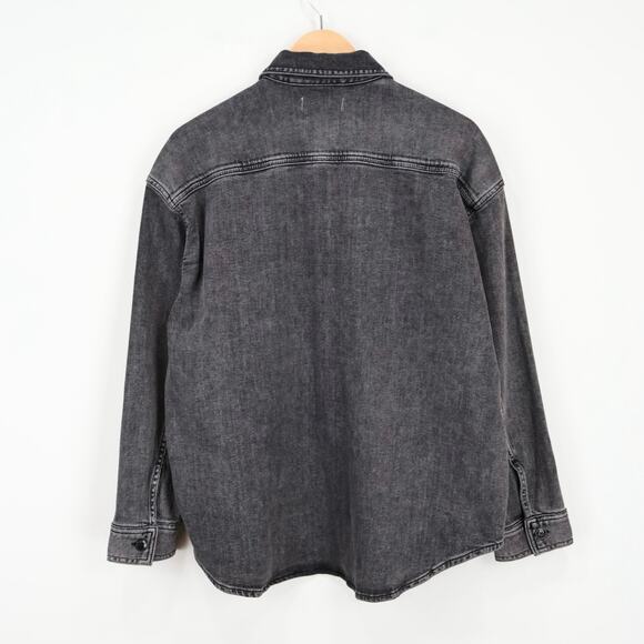 NWT Madewell Denim Long-Sleeve Button-Up Shirt Chamberlain Wash Charcoal Medium - Picture 5 of 10